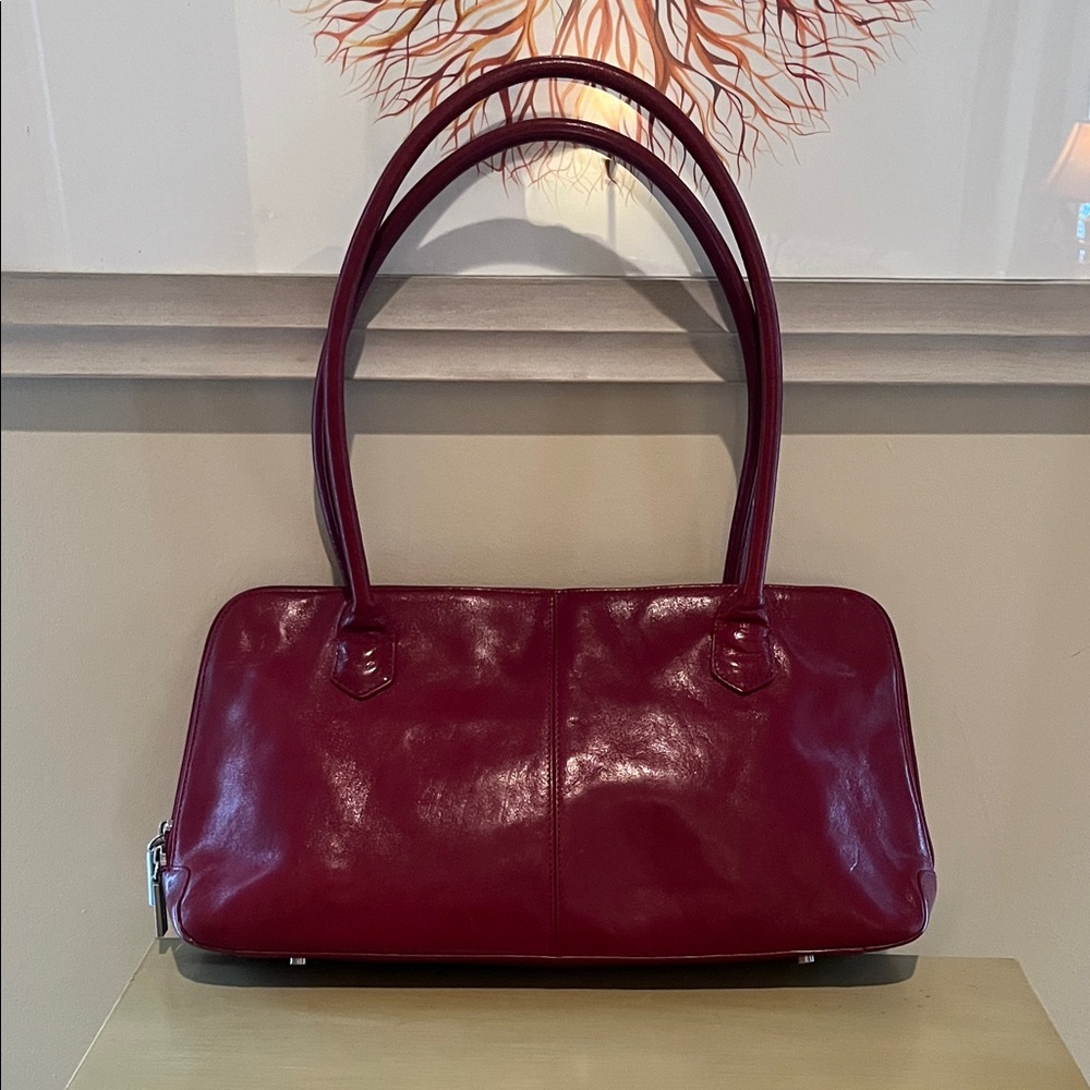 Vintage HOBO Red Leather Tote Bag